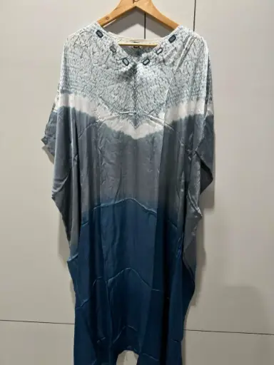 [2533] Ocean Mist Gazzi Silk Kaftan