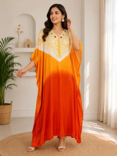 [2537] Sunset Glow Gazzi Silk Kaftan