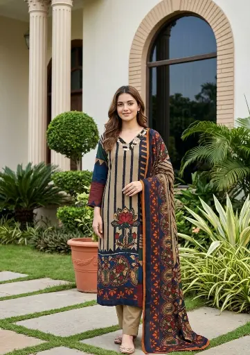 [2600] Heritage Lotus Pure Premium Crepe 3-Piece Suit Set