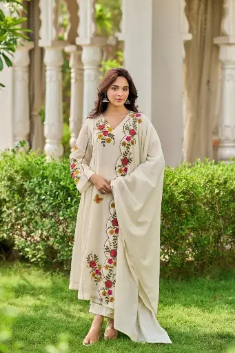 [2614] Gulbahar Premium Cotton Crush Suit Set