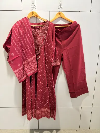 [3010] Wine Heritage Pure Mull Cotton 3-Piece Set