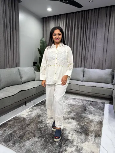 [57] Heavy Cotton White Co-Ord Set - A (XXL)