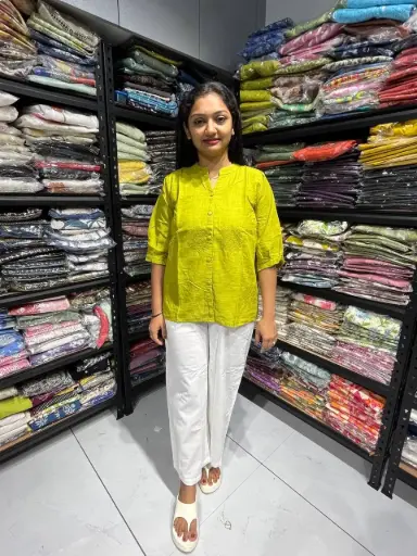 Lime Whisper Embroidered Top
