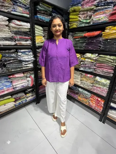 Purple Whisper Embroidered Top